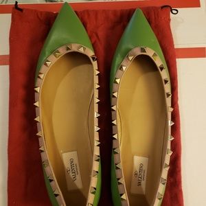 Valentino Rockstud Leather Ballet Flats